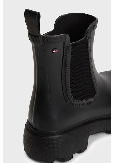 Tommy Hilfiger Logolu Yüksek Taban Bot Kadın Bot Fw0fw09387 Bds Siyah