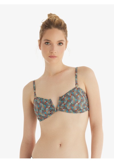 Kadın Bikini Üst 10717 - Desenli Çok Renkli