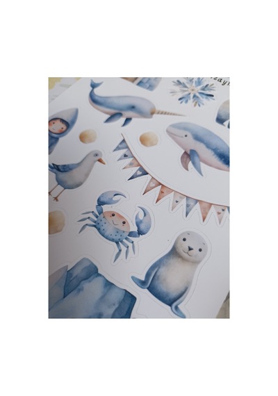 Eskimo Temalı Sticker Seti 40 Adet 2 Sayfa 13x17 cm