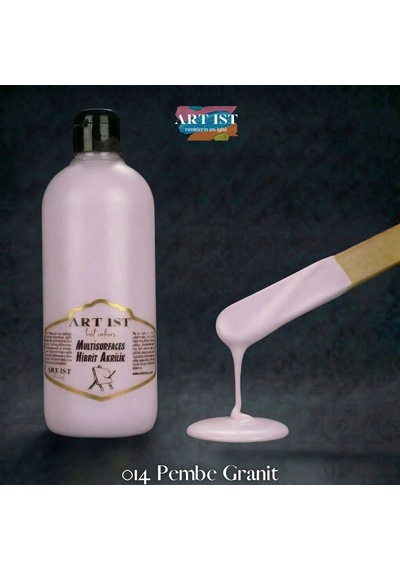 Multisurfaces Hibrit Akrilik Boyalar - 014 Pembe Granit Ahşap, Taş Tozu, Hobi, Dıy