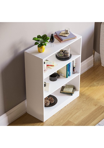 Ae-8001 Vito 3 Raflı Küçük Kitaplık, Beyaz Suntalam, Ofis Mobilya
