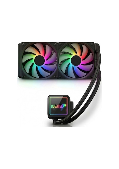 Bugatek Liquid 240 Mm Argb Siyah İşlemci Sıvı Soğutucu Am5 Am4 Lga1700 Lga1200