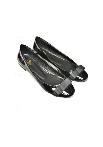 Fox Shoes S726019508 Siyah Rugan Kadın Babet Siyah-rugan Siyah