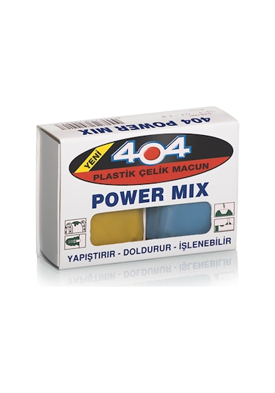 404 Power Mix Yapıştırıcı Plastik Çelik Macun 80 Gram