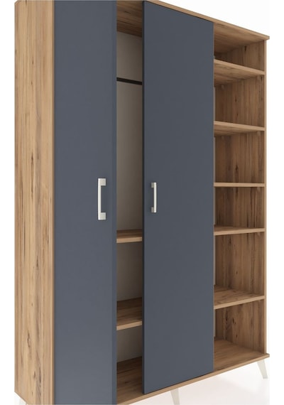 Hyperion Dolap 7 Raflı 2 Kapaklı Tek Askılı 132x44x195 Çam-antrasit/antrasit Antrasıt/antrasıt Hyperion Dolap 7 Raflı 2 Kapaklı Tek Askılı 132x44x195 Çam-antrasit/antrasit Antrasıt/antrasıt