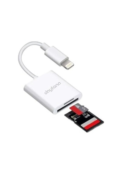 Nk1022 İphone İpad Lightning To Sd Camera Reader Sd Micro Sd Kart Okuyucu Kablo Adaptör-beyaz