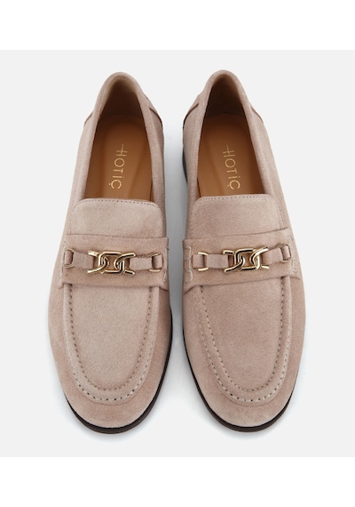 Hotiç Kadın Süet Deri Bej Toka Detaylı Klasik Loafer 01ayh321310a310 01ayh321310a310 Bej