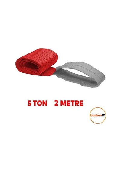 Ayrex Sapan Polyester Spanzet 5 Ton 2 Metre Kırmızı Sağlam Yük Kaldırma Taşıma İndirme Halat