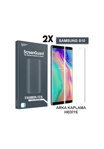 Gor Sm Galaxy S10 3D Kavisli Darbe Emici Full Ekran Koruyucu 2 A Şeffaf