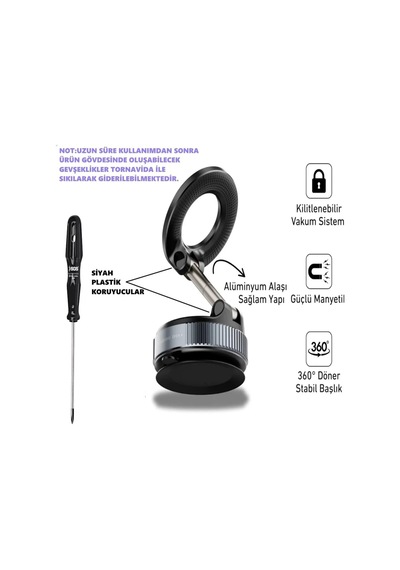Araç İçi Telefon Tutucu Magsafe Vakumlu 360 Dönebilir, Mükemmel Tutunma, Ultra Güçlü Vantuz Çift Mıknatıs, Magsafe İphone Android Uyumlu, Araç,ev, Ofis, Spor Salonu 2 Mixed