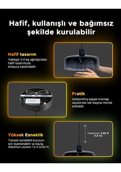 Govee RGBICWW Pendant Sarkıt Avize Akıllı Aydınlatma - Siyah
