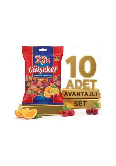 Afia Gülşeker Karışık Meyve Aromalı Şeker 10x175 Gr