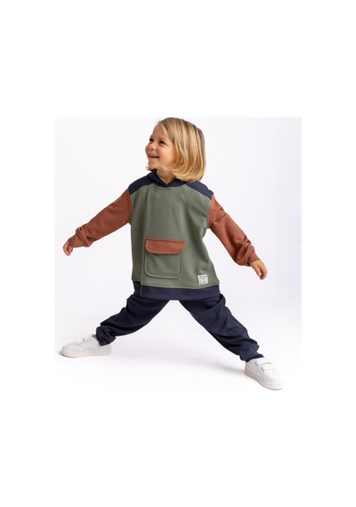 Oliven The Kid Oliventhekid Lacivert Üç Renkli Modal Unisex Çocuk Takım Lacivert