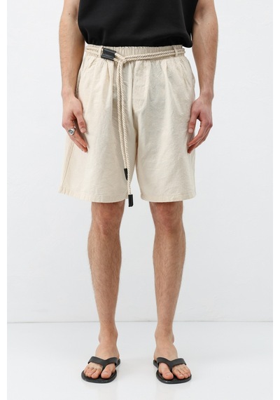 Vamos Kemerli Oversize Keten Şort Naturel