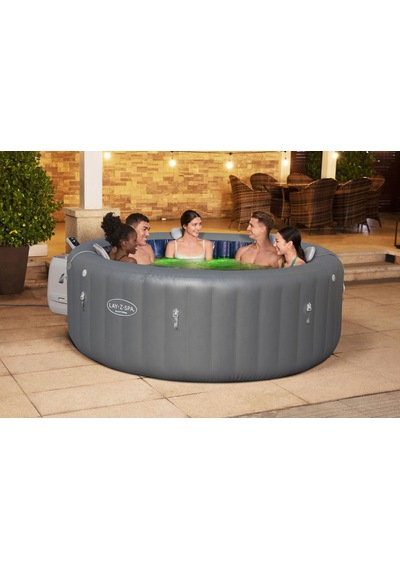 Lay-z-spa 6001t Santorini Smart Hydrojet Pro Enerji Tasarruflu Şişme Spa Havuzu, Mobil Uygulama Kontrollü, 5-7 Kişilik Gri