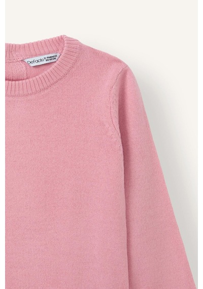Defacto Oversize Bisiklet Yaka Düşük Omuzlu Basic Triko Kazak H8470a526aupn445 Pembe-pn445
