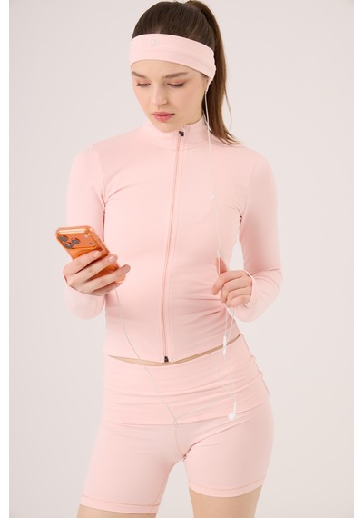 Holly Lolly Parmak Detaylı Fermuarlı Fabiola Ceket Pembe