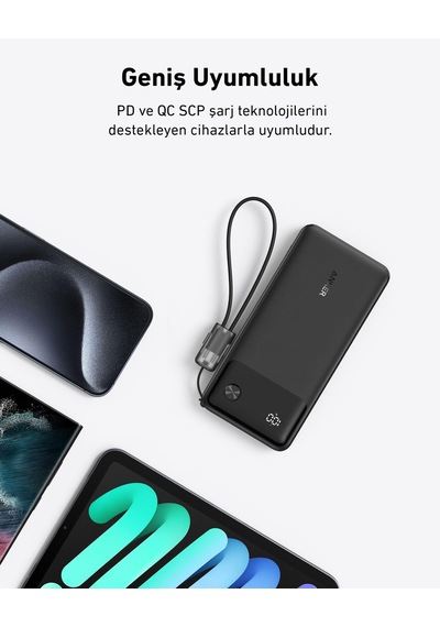 Anker Powerbank 10000mah 22.5w - A1388 Siyah