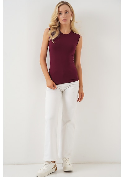 Bigdart Kadın Kolsuz Body 4347 - Bordo