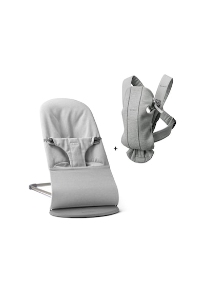 Babybjörn 2'li Set Bliss Ana Kucağı Woven Melange & Kanguru Mini 3d Jersey Light Grey