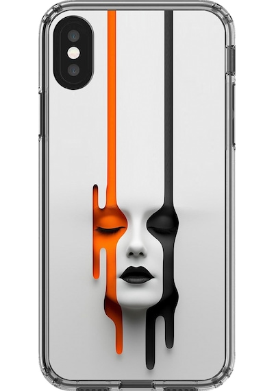 Apple Uyumlu iPhone X Şeffaf Kılıf Estetik Yüz Tasarımlı