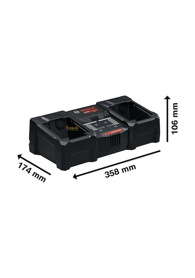 Bosch Expert Exal18v2-320 Aynı Anda 2 Akü Hızlı Şarj Cihazı 1600a02yg5