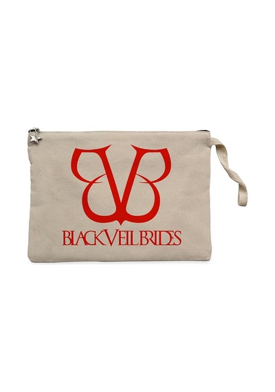Black Veil Brides Band Logo Krem Astarlı Cüzdan / El Çantası Krem
