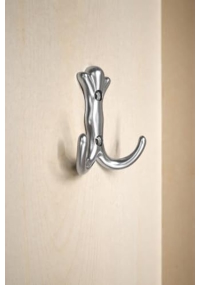 5&apos Li Mat Krom Vestiyer Askısı Dolap & Portmanto Duvar Askılığı Çift Kancalı Modern Metal Tasarım Acı Kahverengi 5&apos Li Mat Krom Vestiyer Askısı Dolap & Portmanto Duvar Askılığı Çift Kancalı Modern Metal Tasarım Acı Kahverengi