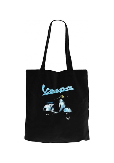 Vespa Vintage Siyah Kanvas Bez Çanta Siyah