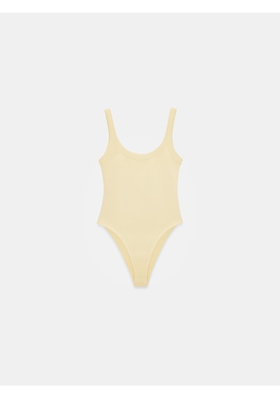 Dilvin 21053 Askılı Bodysuit-açık Sarı Açık Sarı