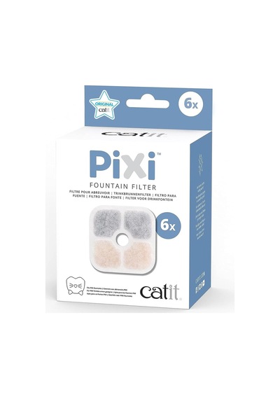 Ayrex 43722 Pixi Yedek Filtre, Catit Pixi Su Çeşmesi İçin İçme Çeşmesi Filtresi, 6'li Paket Diğer