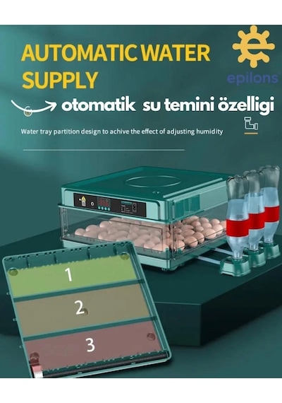 Bay Kuluçka Makinesi 130 Tavuk Yumurtalı Extra Yedek Motorlu İncubator Najmaddin