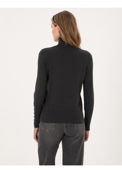 Pierre Cardin Antrasit Slim Fit Balıkçı Yaka Basic Kazak 50310886-vr006