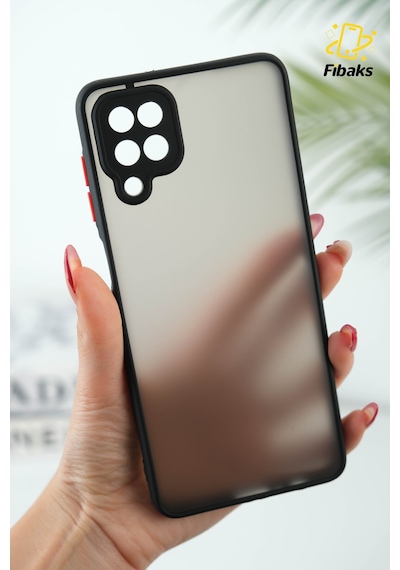 Fibaks Galaxy A12/m12 Uyumlu Kılıf Mat Parmak İzi Yapmaz Kamera Korumalı Renkli Tuşlu Sert Silikon Kapak