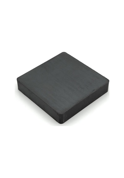Çok Güçlü Kare Blok Ferrit Mıknatıs - Siyah Magnet - Y35 Kalite - 100x100x20 mm