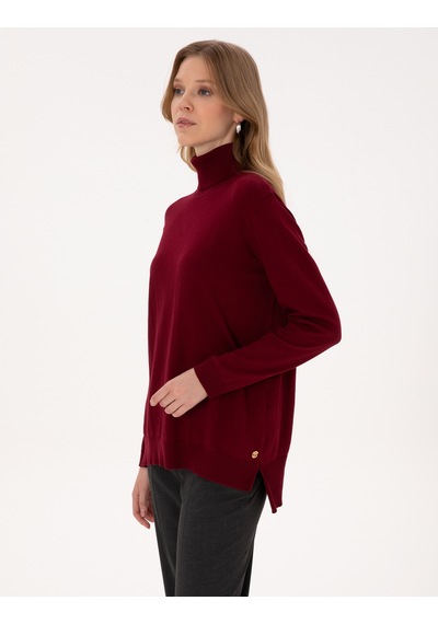 Pierre Cardin Kadın Vişne Kazak /triko 50316385-vr223 Vişne