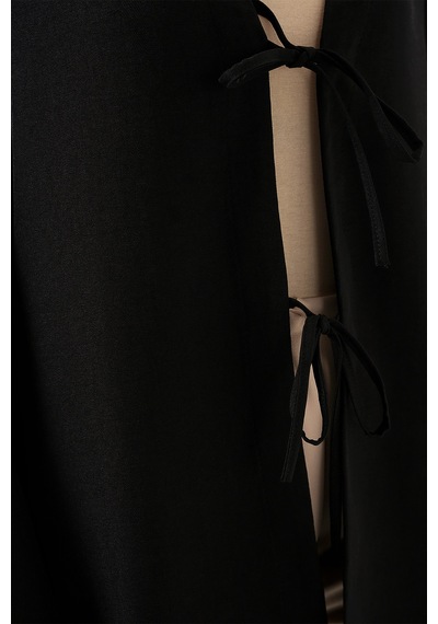 Bigdart Keten Tesettür Kimono 5968 - Siyah