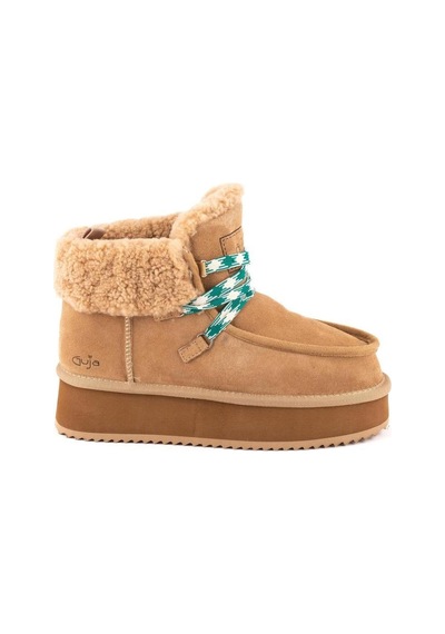 Guja 24k400-1 Bilek Boy Kürklü Hafif Deri Kadın Bot Camel