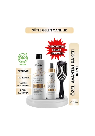 Wou Milk Therapy Şampuan 400 Ml Milk Therapy Milk Therapy Saç Bakım Sütü 150ml