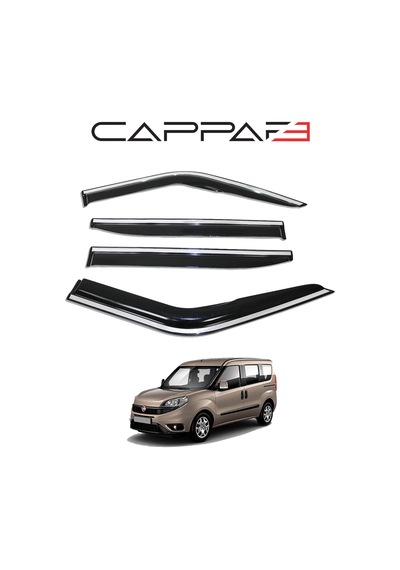 Fiat Doblo 2015-2022 Yıl Aralığı Uyumlu Cam Rüzgarlığı Kromlu 4 Parça