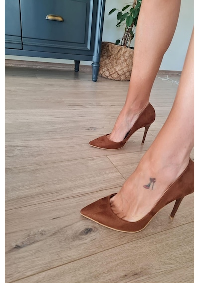 001 200 Topukla Kadın 10 Cm Topuklu Klasik Sivri Burun Stiletto 001