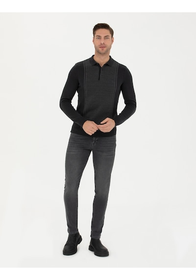 Pierre Cardin Erkek Açık Gri Melanj Triko Kazak 50279429-vr091 Açık Gri Melanj