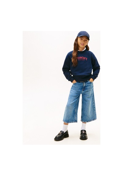Tommy Hilfiger Crew Neck Çocuk Mavi Sweatshirt C1g-mavi