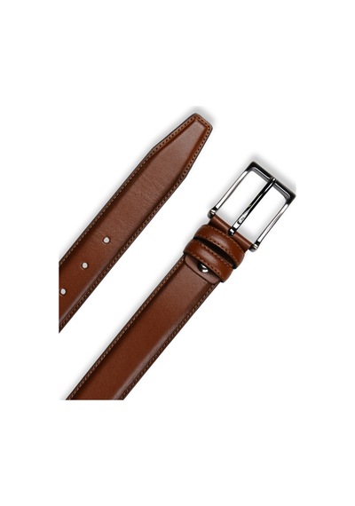 Mft Leather Hakiki Deri Erkek Kemer Dikişli, 3,5cm, Taba 7456 Taba
