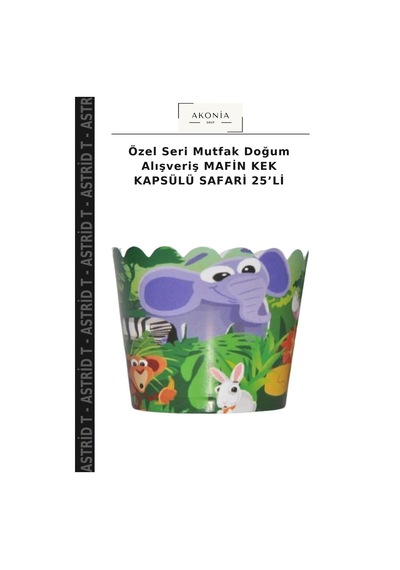 Özel Seri Mutfak Doğum Alışveriş Mafin Kek Kapsülü Safari 25 Li Diğer