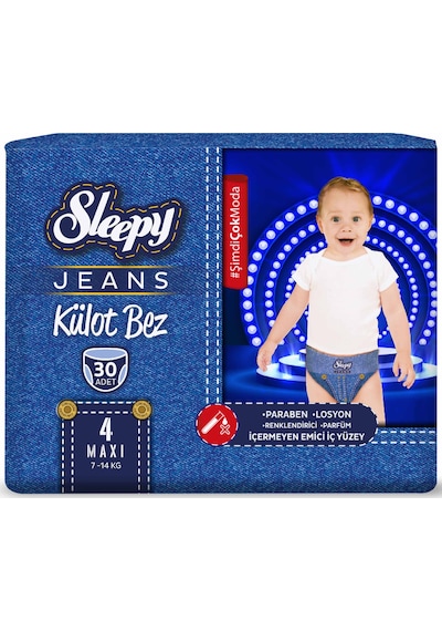 Sleepy Süper İkili Fırsat Paketi 4 Beden Jeans Bez + Mayo Bez 2'li