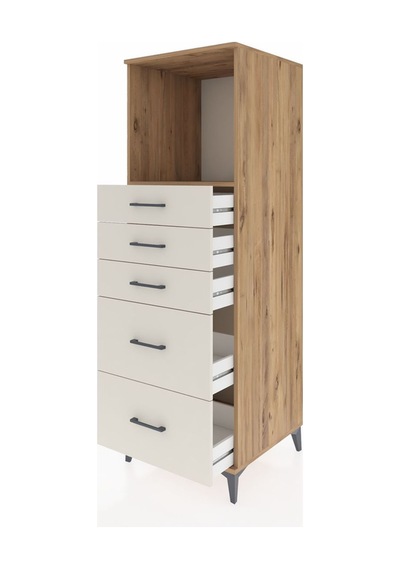 Kronos Dolap Tek Raflı 5 Çekmeceli 60x59x182 Çam-aytaşı Çam