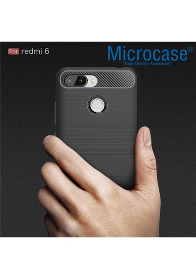Microcase Xiaomi Redmi 6 Brushed Carbonfiber Silikontpu Kilif+Cam 277549868 - Seçenek / Cam Koruma-Cam Istiyorum