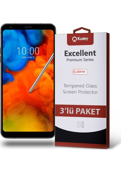 LG Q Stylus ile Uyumlu Kırılmaz Cam Ekran Koruyucu Ekonomik 3'lü Paket