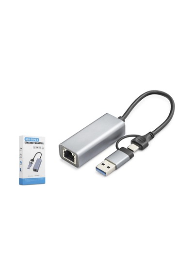 Lb Usb 3.0 &amp Type-c Ethernet Adaptör Gigabit - Gri Hdx7863